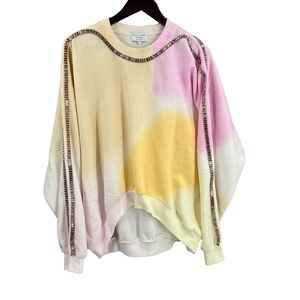 COLLINA STRADA Gradient‎ Tie Dye Sweatshirt Gemstone Trim Size M